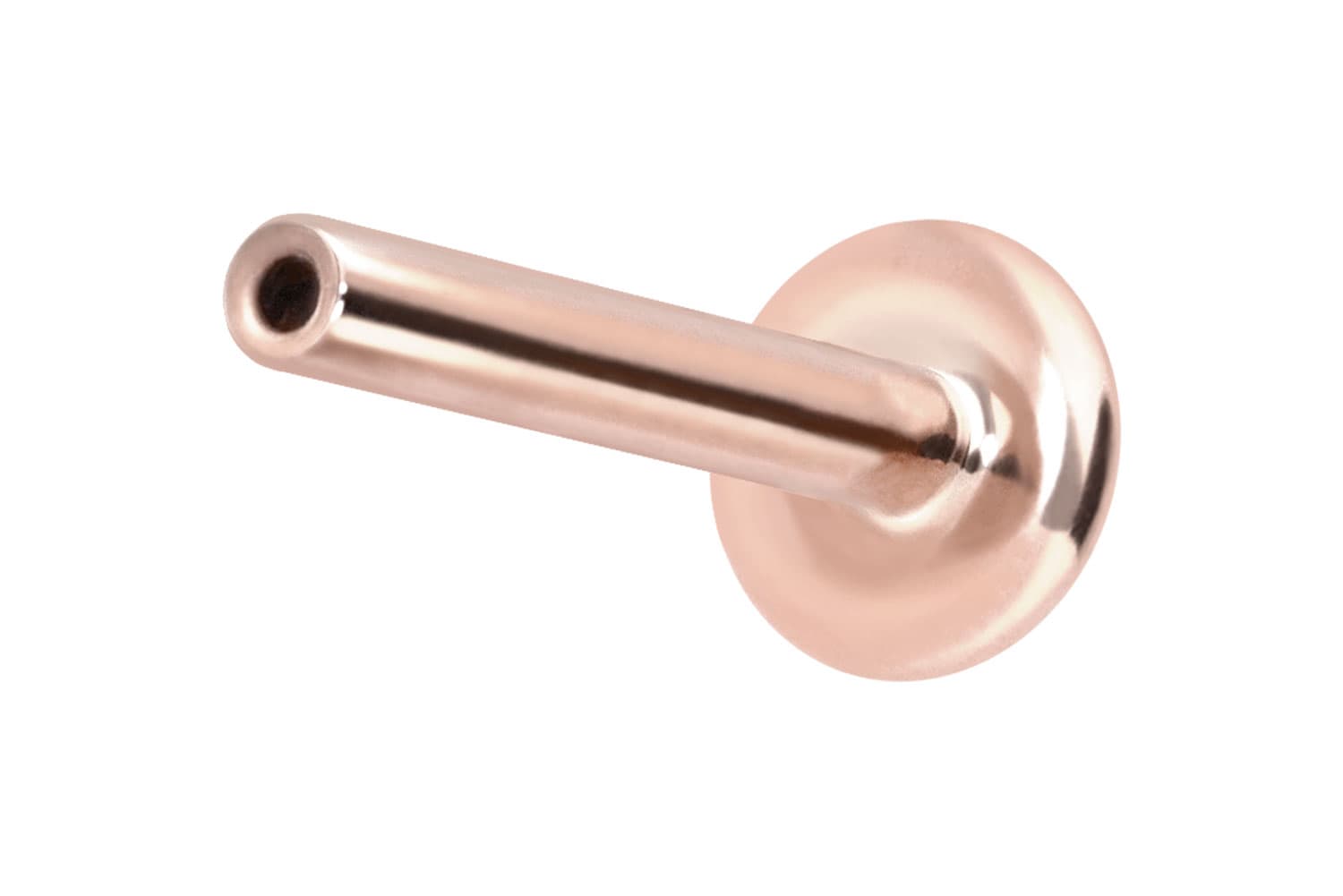 14 Karat Gold Labret Piercing mit Push Fit ohne Aufsatz